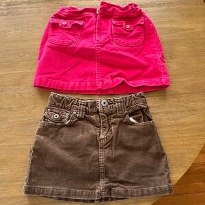 Gap Corduroy Hot Pink and Brown Skirt Bundle Size 6/7